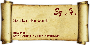 Szita Herbert névjegykártya